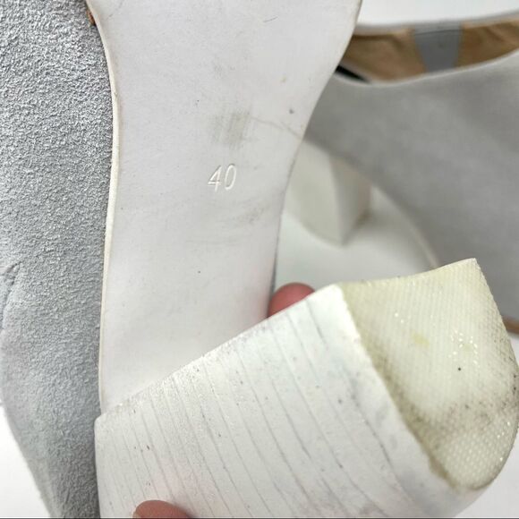 Sol Sana Liza Dove Grey Suede Peep Toe Heeled Mules Size 40 - Picture 10 of 11